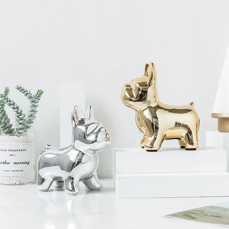 French Bulldog Coin Statue