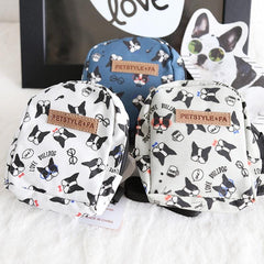 Printed Frenchie Self Backpack
