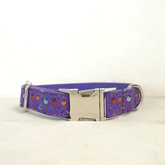 Purple Halloween Print Dog Collar for Pets