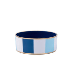 Enameled Ceramic Pet Bowl - Blue & White