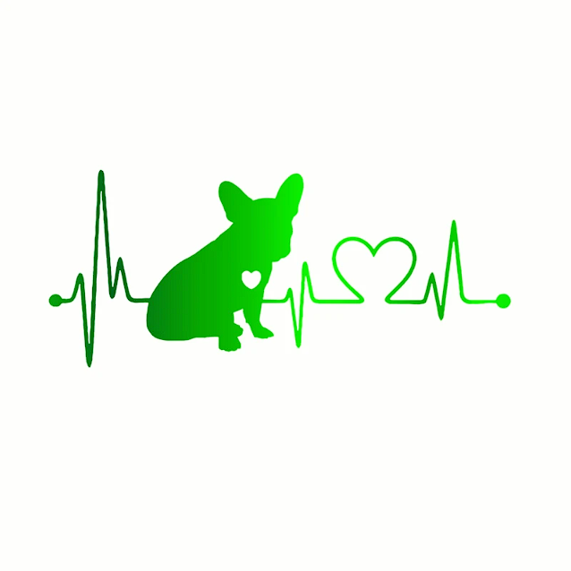 French Bulldog Car Heartbeat Stickers