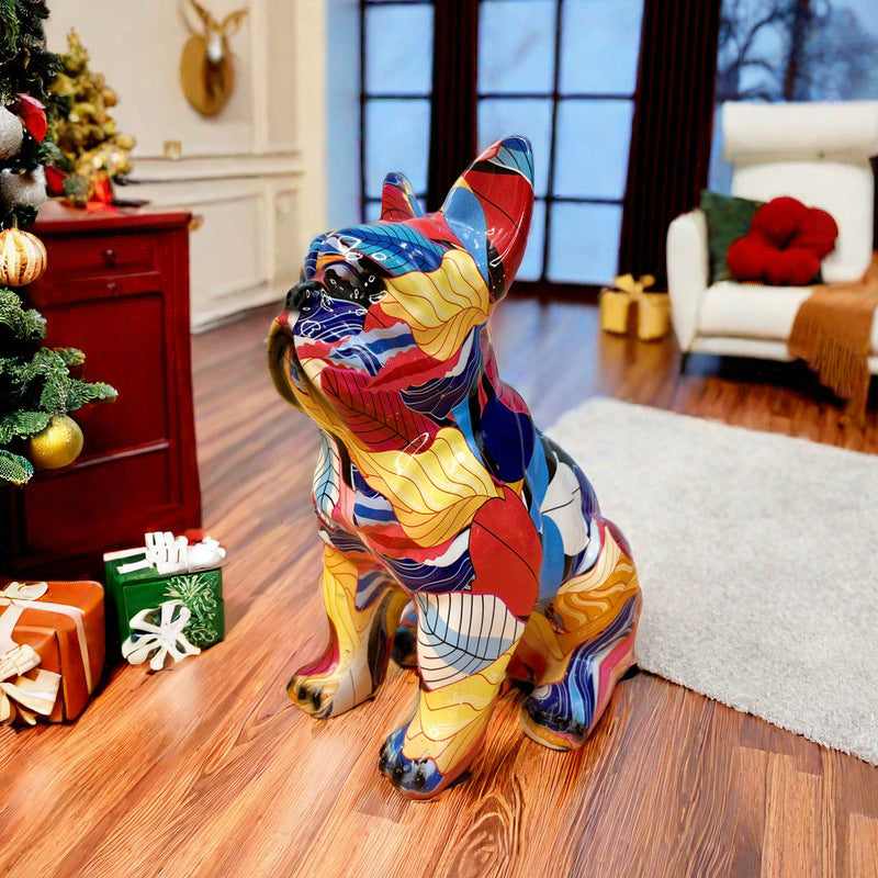 Ceramic French Bulldog Statue