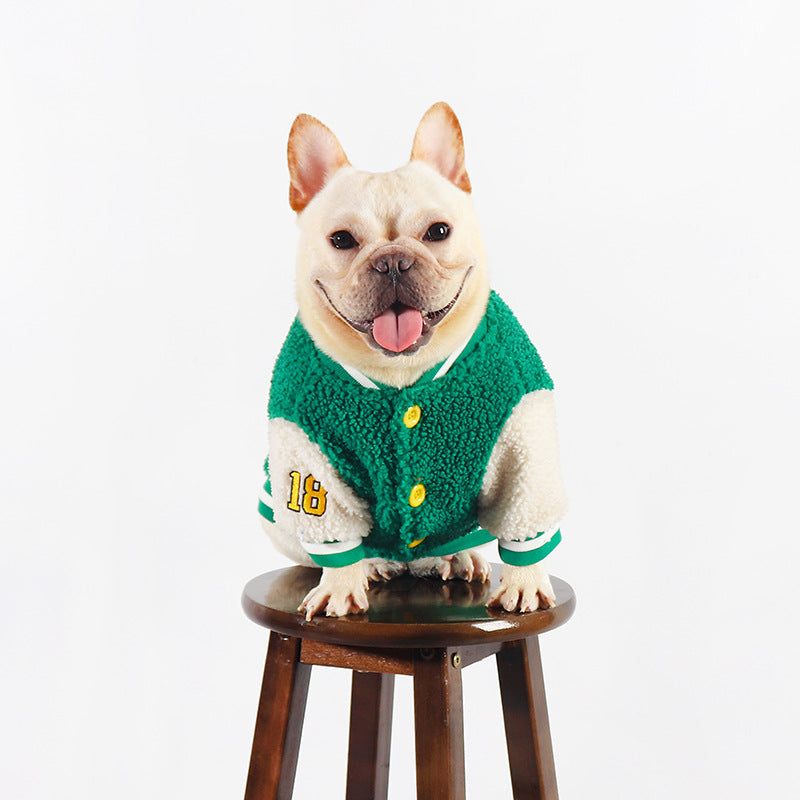 Baseball French Bulldog Sweater Jacket