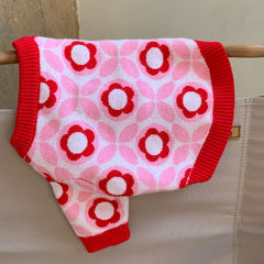 Red Flower Frenchie Sweater