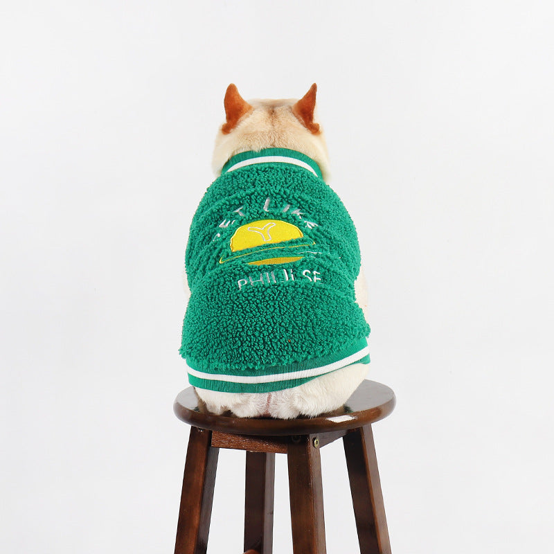 Baseball French Bulldog Sweater Jacket