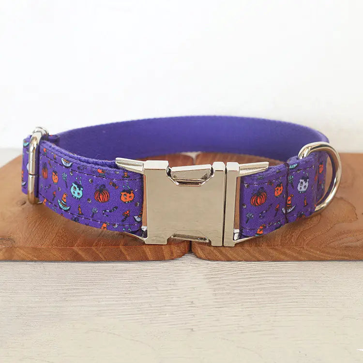 Purple Halloween Print Dog Collar for Pets