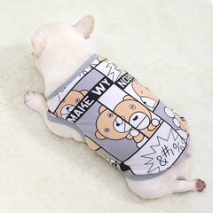 Cotton Comic Bear Dog Vest for Bulldogs and Pugs