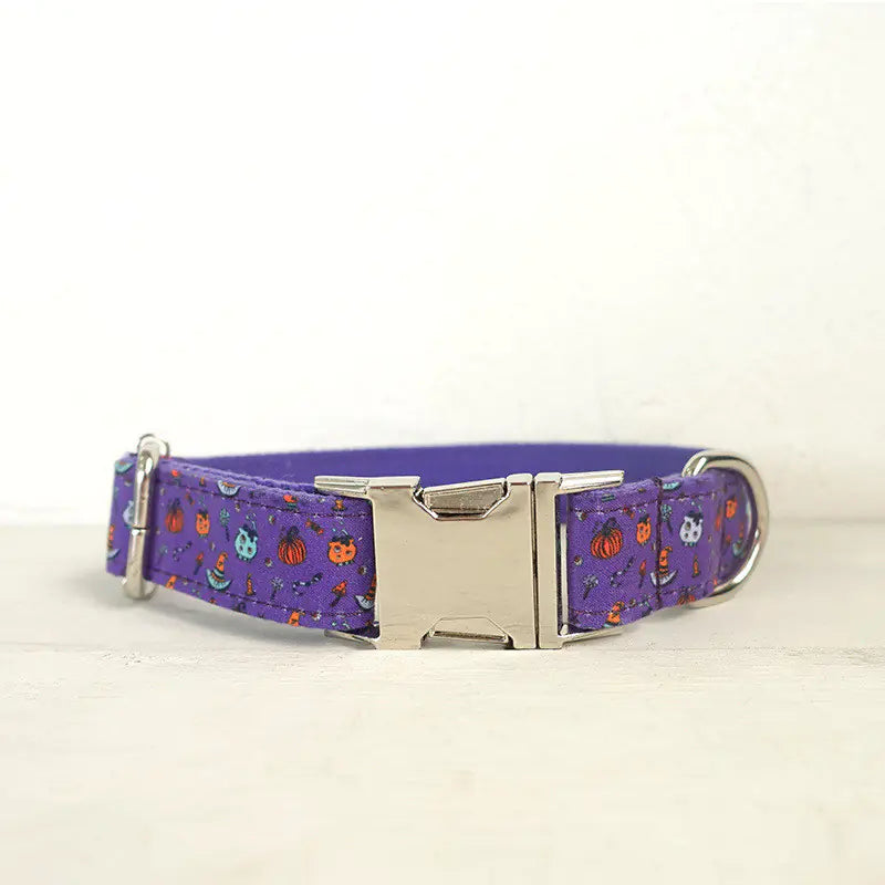 Purple Halloween Print Dog Collar for Pets