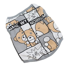 Cotton Comic Bear Dog Vest for Bulldogs and Pugs