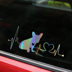 French Bulldog Car Heartbeat Stickers