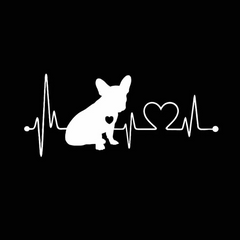 French Bulldog Car Heartbeat Stickers
