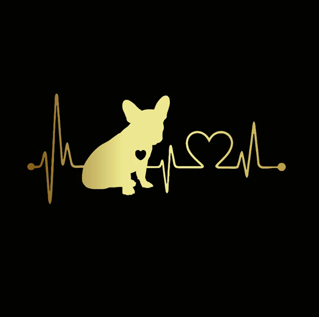 French Bulldog Car Heartbeat Stickers