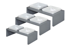 Artisan Moderno Gray Double Feeder - Wood - 3 Sizes