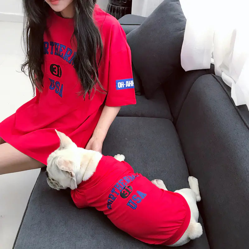 Pet Parent-Child Matching Thin Short Sleeve Shirts