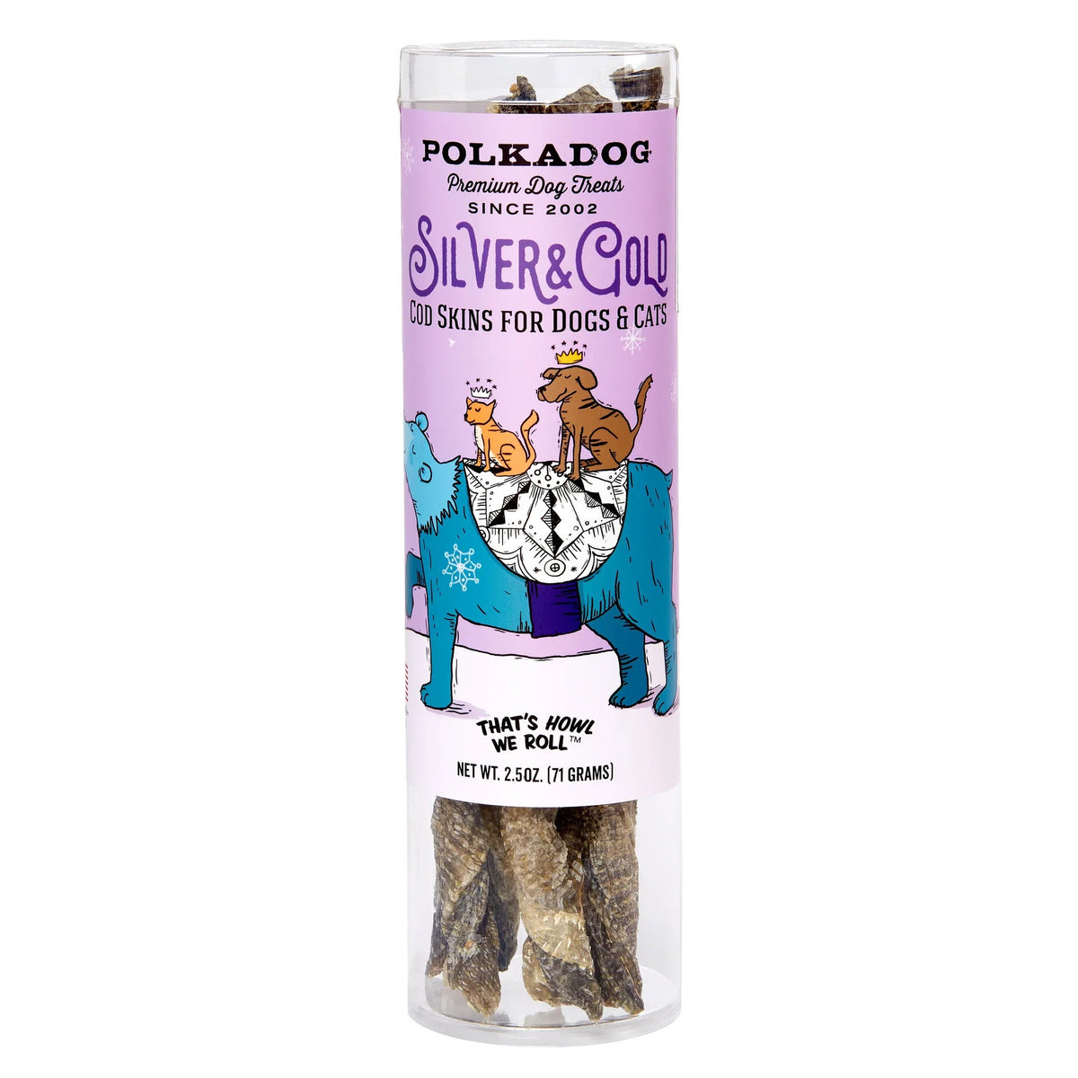 Christmas - Holiday Tube - Silver & Gold - Cod Skins - 2.5oz
